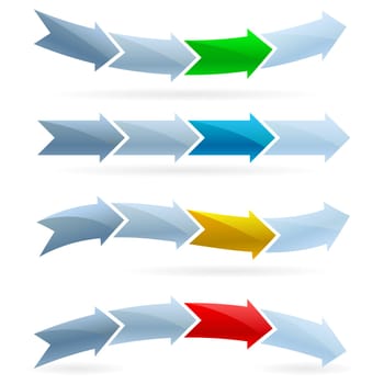 Arrows set. Competition concept. Illustration on white background