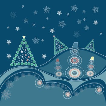 Winter Christmas background. Illustration for design