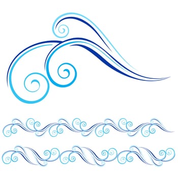 Abstract blue flora design element. Nice design elements for your best creative ideas.