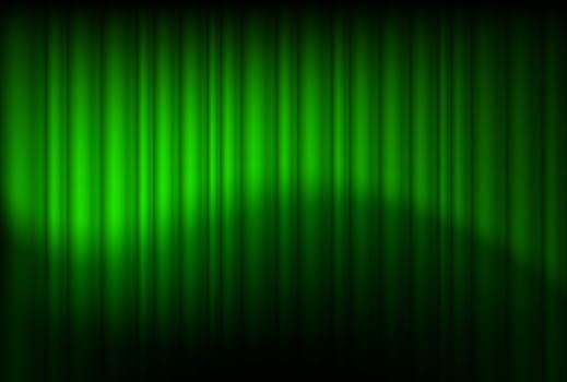 Green drapes reflected. Illustration of the designer