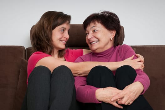 Love - mother and daughter at home