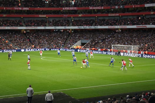 Arsenal football club winning 1-0 against QPR on 31st December 2011