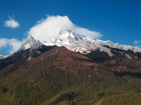 Haba Snow Mountain,Yunnan,China,landscape with snow-capped mountain
