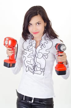 Young business woman getting attitude