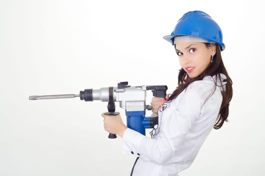 Young business woman getting attitude