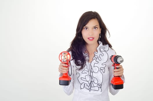 Young business woman getting attitude