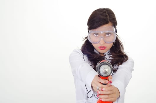 Young business woman getting attitude