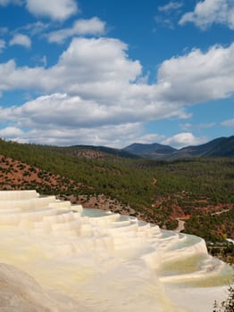 Limestone terraces Baishuitai,China,landmark in the Yunnan region