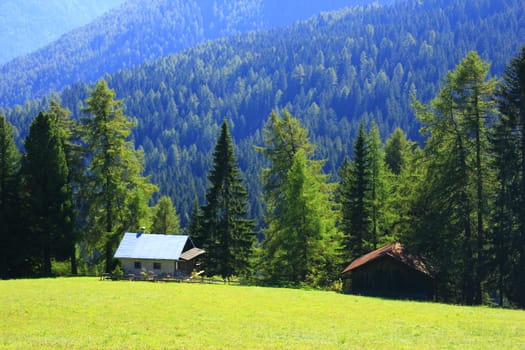 Alpine hut in the Italian Alps