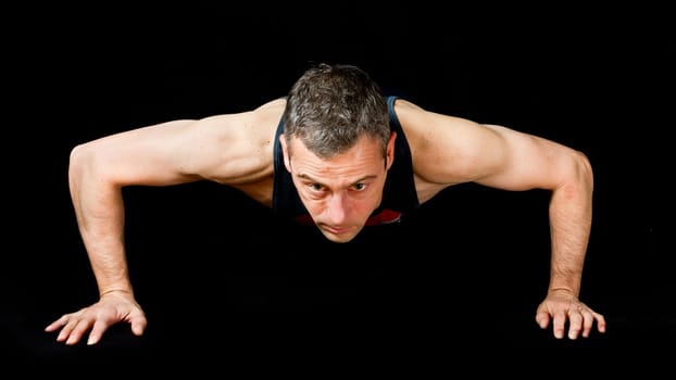 Athlete doing push-ups