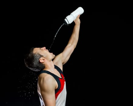 Athletes drinking