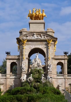 fountain and cascade in park De la Ciutadella in barcelona, spain, catalonia