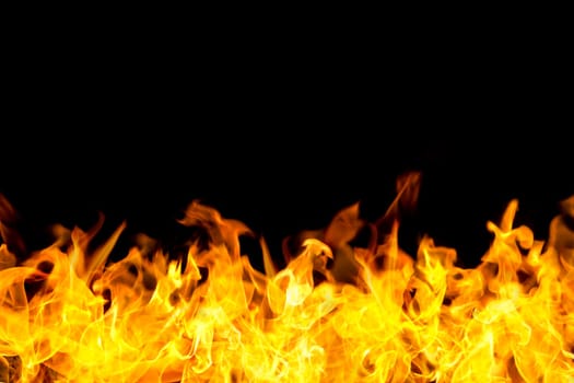 fire flames border, horizontal banner style.