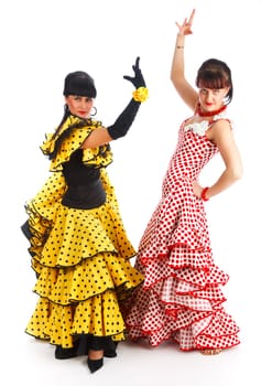 Beautiful flamenco dancers.  Dancing contest.