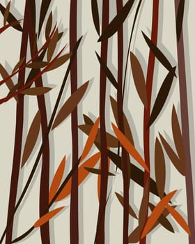 Decorative romantic background with autumn willow leaves