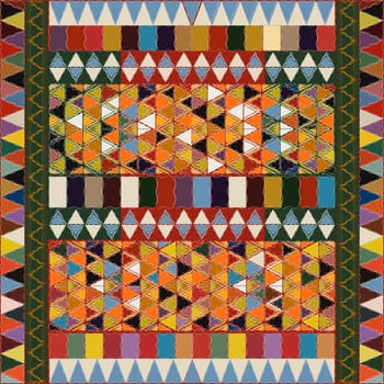 Ethnic pattern with multicolored elements, abstract art.