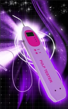 Digital illustration of pulp tester in colour background