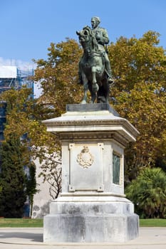 The statue of General Prim in Parc de la Ciutadella in Barcelona