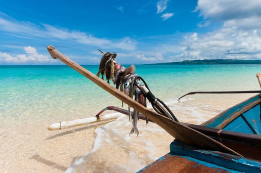 catch of the day on a traditional fishing boat in the Philippines