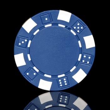 blue poker chip