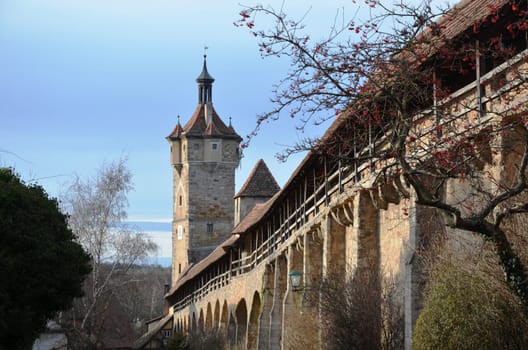 Rothenburg city wall and fortified tower