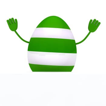 one colorful easter egg with streak wave hands