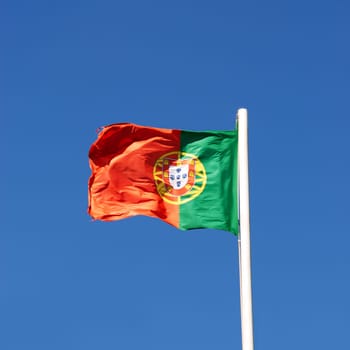 The flag of Portugal on Pole