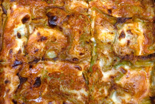baked lasagna with tomato and cheese