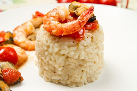 risotto with shrimps and mussels
