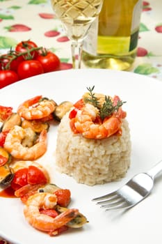 risotto with shrimps and mussels