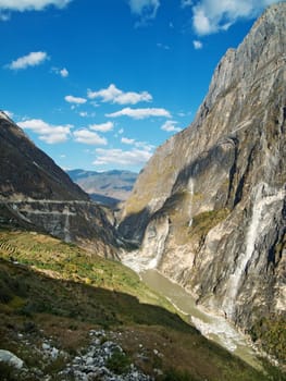 Yangtze River in Yunnan,China,Landscape with Tiger Leaping Gorge