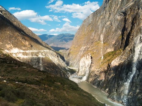 Yangtze River in Yunnan,China,Landscape with Tiger Leaping Gorge