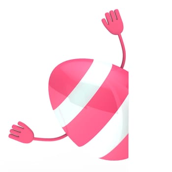 pink easter egg with streak wave hands