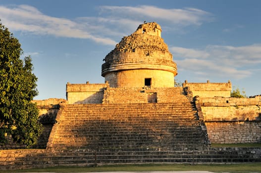 The observatory at Chichen Itza, mexoco, Yucatan
