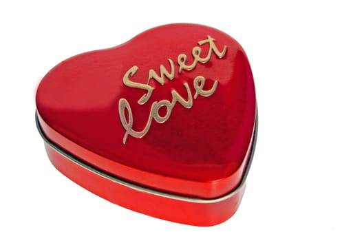 Heart-shaped box of chocolates on a white background walentynku