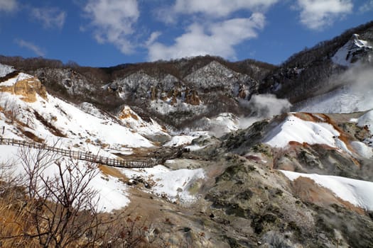 Famous Noboribetsu hot springs, Hokkaido, Japan