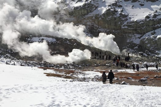Volcanic activity (Mt Io) in Hokkaido, Japan