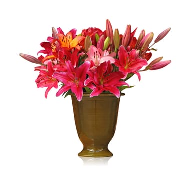 lilies bouquet isolated on white background