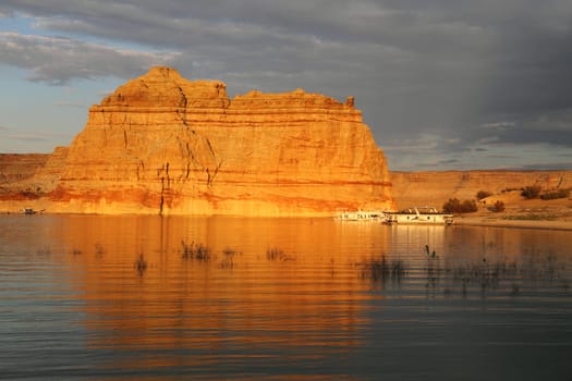 sunset in  Lake Powell, Arizona, USA