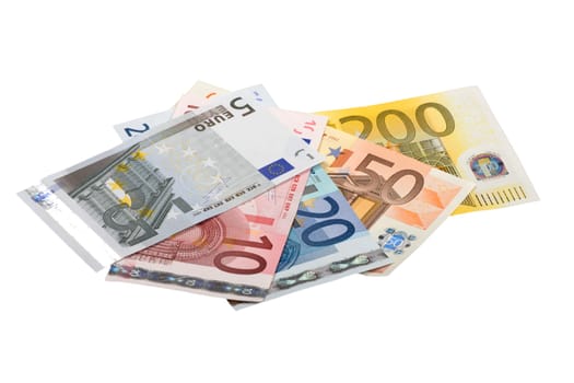 Euro banknotes banknotes fanned