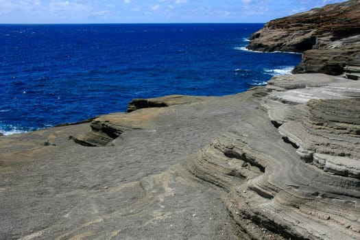Lava-shaped coastline in Hawaii