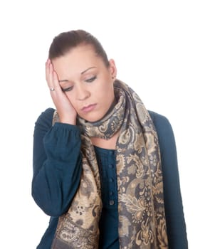 Young woman has headache