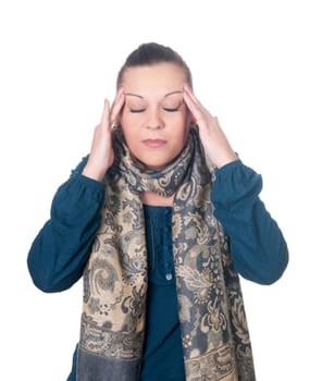 Young woman has headache