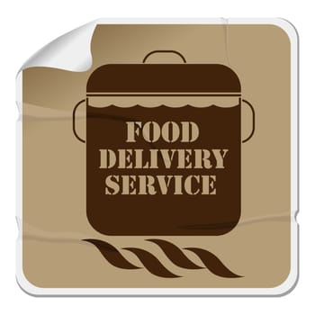 Food delivery sticker, isolated object over white background