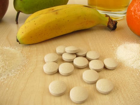 Vitamin powders and vitamin tablets