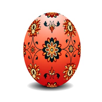 Easter egg painted with floral motif