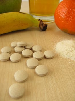 Vitamin powders and vitamin tablets