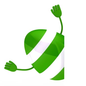 green easter egg with streak wave hands
