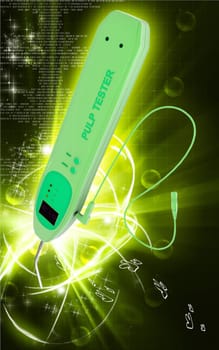Digital illustration of pulp tester in colour background