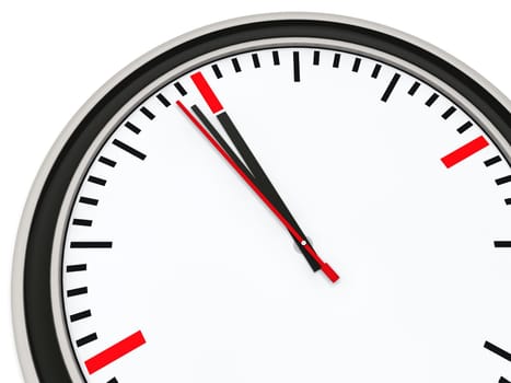 Clock with pointer one minute for twelve